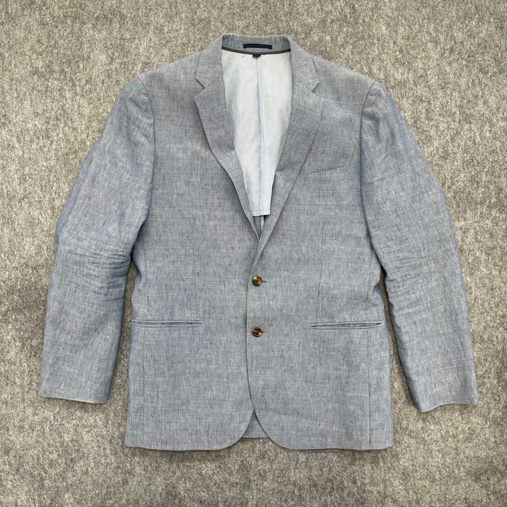 J.Crew Ludlow Blazer 40R Light Blue Linen Wool Blend Two Button Sport Coat